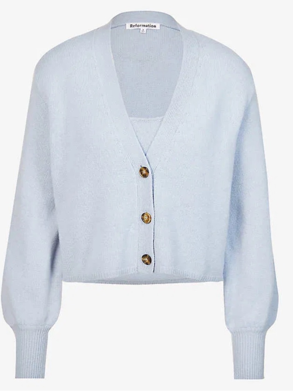Reformation VARENNE CASHMERE SWEATER IN PARISIAN BLUE